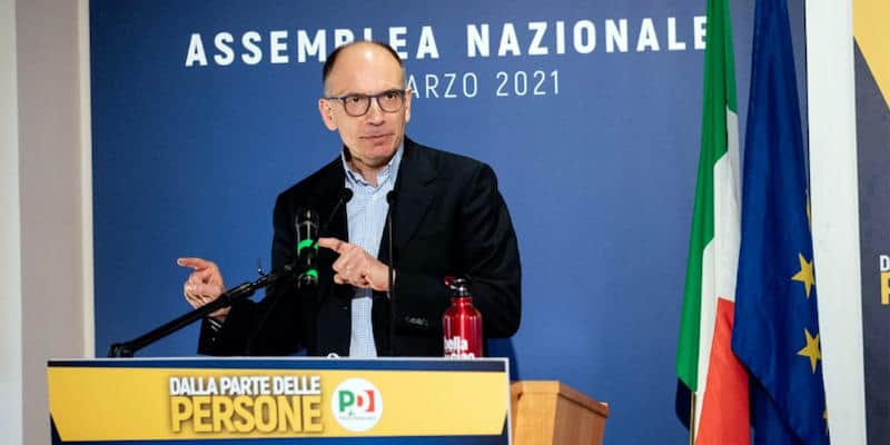 Enrico Letta nel suo intervento in assemblea Pd, Roma, 14 marzo 2021.
ANSA/ UFFICIO STAMPA PD
+++ ANSA PROVIDES ACCESS TO THIS HANDOUT PHOTO TO BE USED SOLELY TO ILLUSTRATE NEWS REPORTING OR COMMENTARY ON THE FACTS OR EVENTS DEPICTED IN THIS IMAGE; NO ARCHIVING; NO LICENSING +++